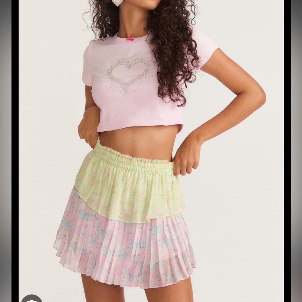 LOVESHACKFANCY Ruffle Mini Skirt - Fuji Sunrise